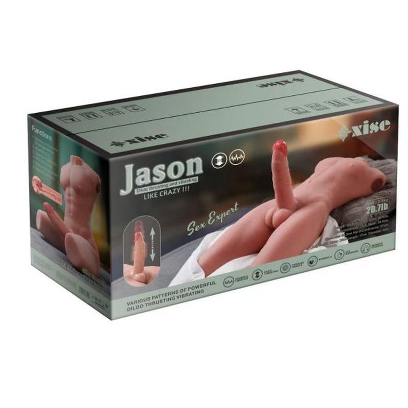 Jason 8kg USB Auto Thrusting 17cm Cock and Ass Male Torso Sex Doll