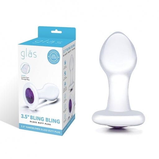 3.5" Bling Bling Glass Butt Plug Vibrant Vibes Australia - Quality Sex Toys - Great Prices