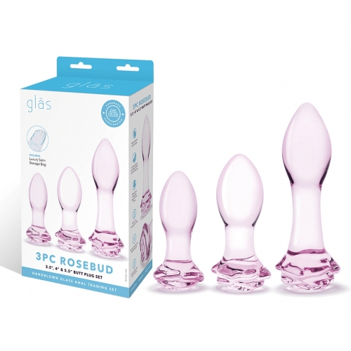 3PC Rosebud Butt Plug Set Vibrant Vibes Australia - Quality Sex Toys - Great Prices