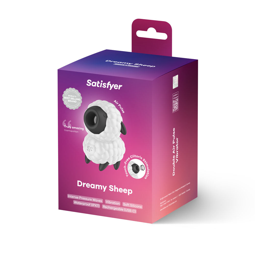 Satisfyer Dreamy Sheep - Black USB Rechargeable Vibrating Air Pulse Stimulator