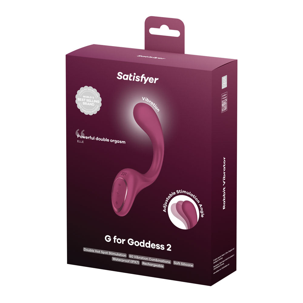 Satisfyer G For Goddess 2 - Wine - Wine 18.8 cm USB Rechargeable Gspot Vibrator with Clit Stim