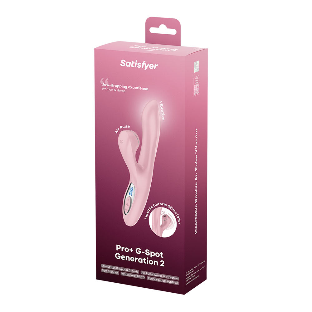Satisfyer Pro + G-Spot - - Rose 22 cm USB-C Rechargeable Rabbit Vibrator with Touch-Free Clitoral Stimulator