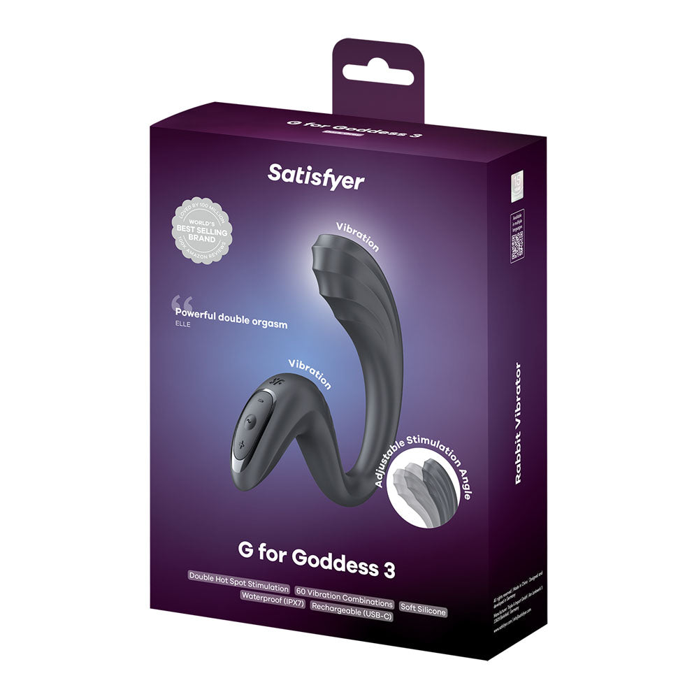 Satisfyer G For Goddess 3 - Grey - Grey 16 cm USB-C Rechargeable Gspot Vibrator with Clit Stim