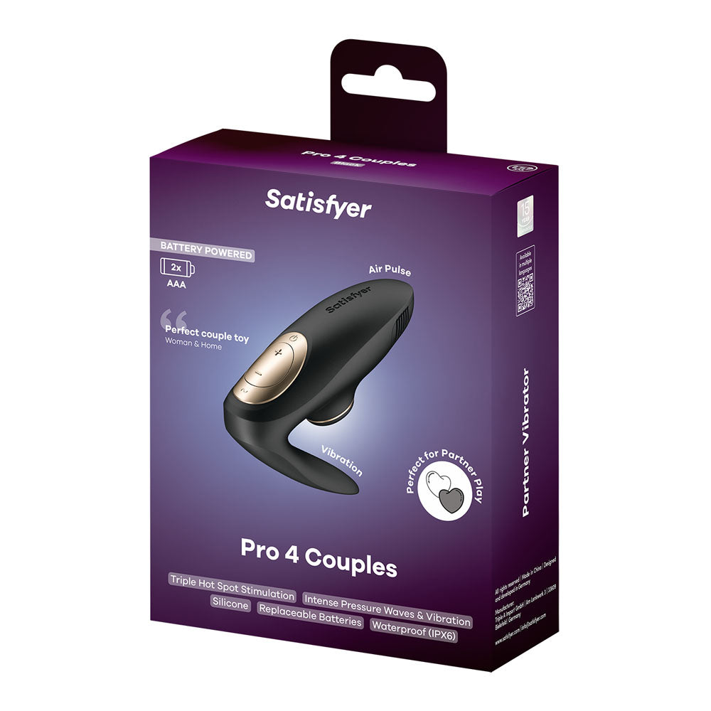 Satisfyer Pro 4 Couples - Battery Series - U-Shaped Couples Vibe with Air Pulsation