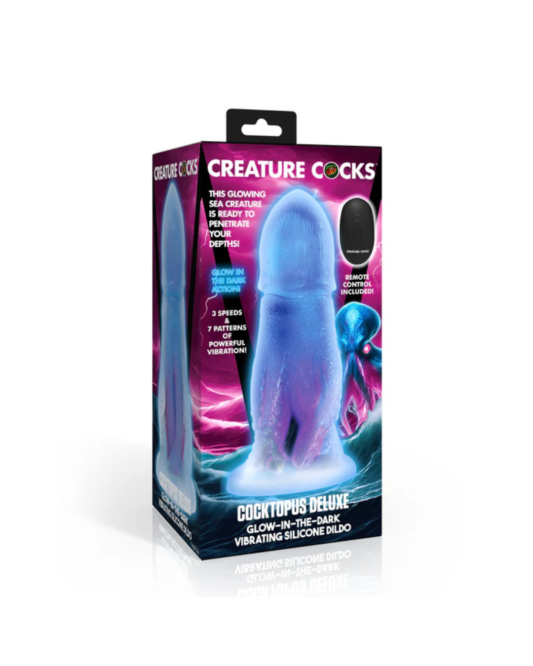 Creature Cocks Cocktopus Deluxe Glow-in-the-Dark Vibrating Silicone Di...