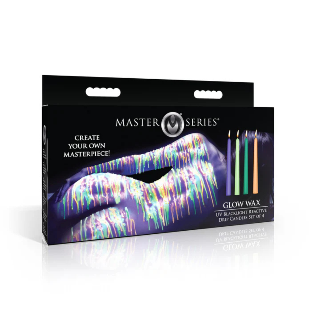 Master Series Glow Wax UV Blacklight Reactive Drip Candles Set of 4