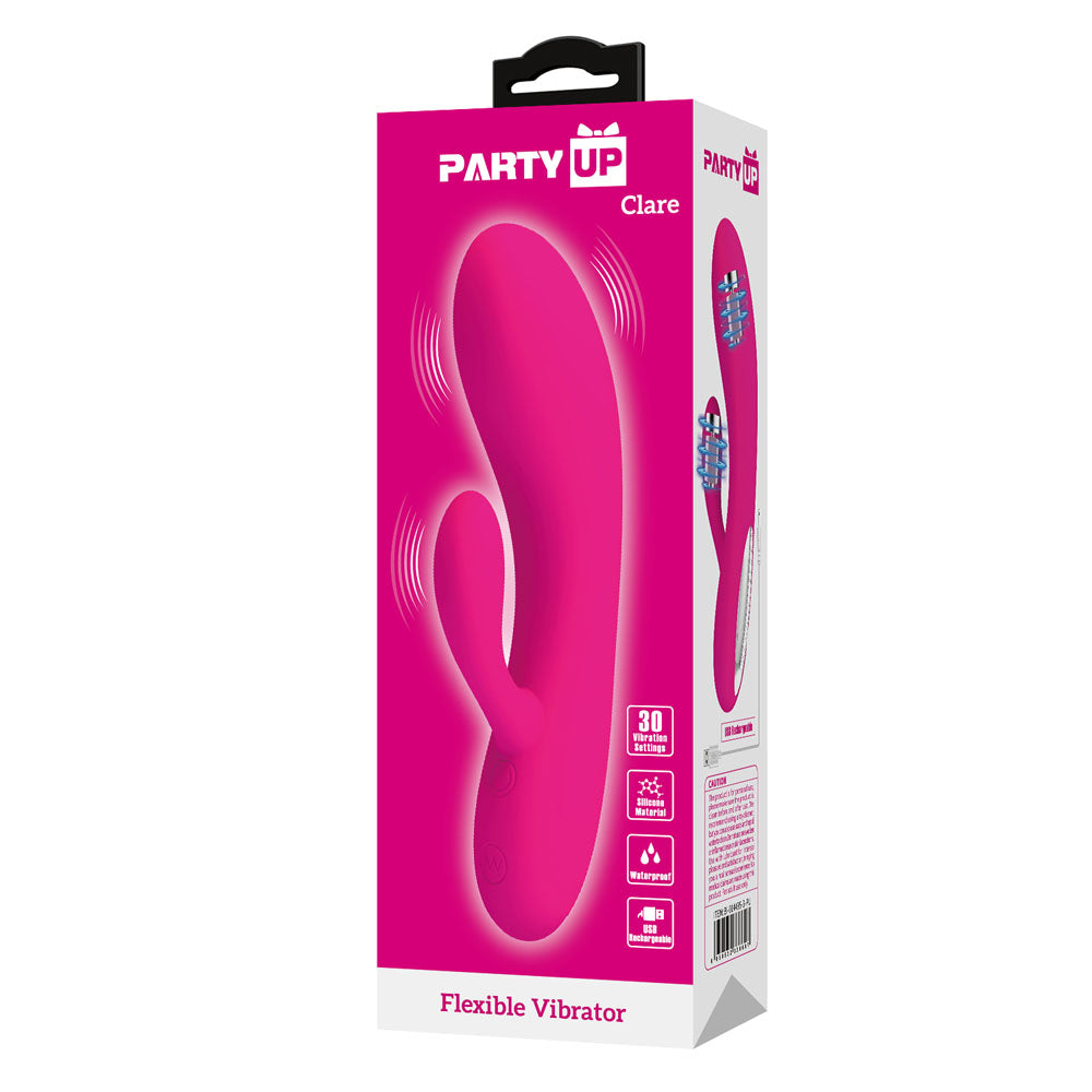 Party Up CLARE Flexible Vibe - - 16.9 cm USB Rechargeable Rabbit Vibrator