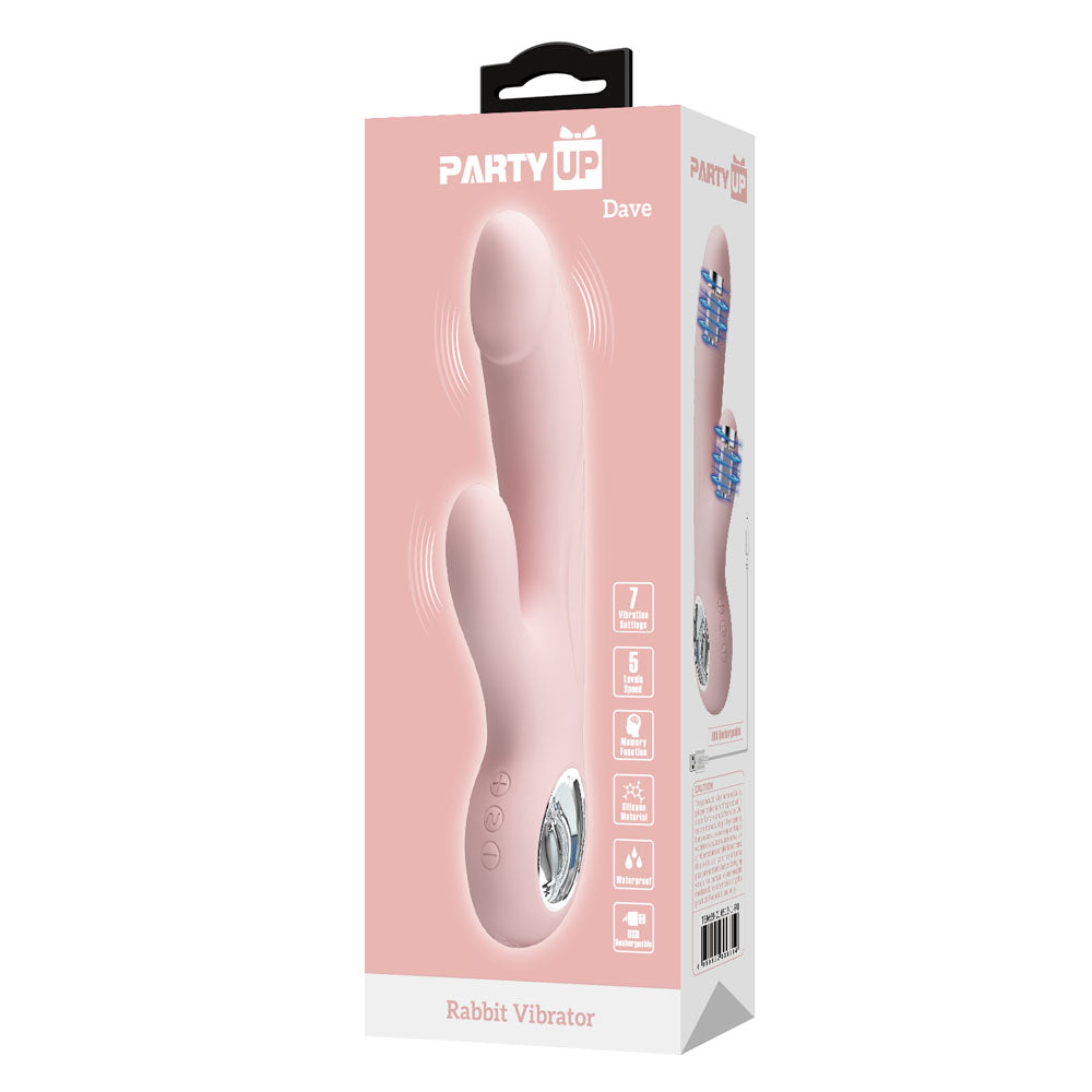 Party Up DAVE Rabbit Vibe - - 19 cm USB Rechargeable Rabbit Vibrator