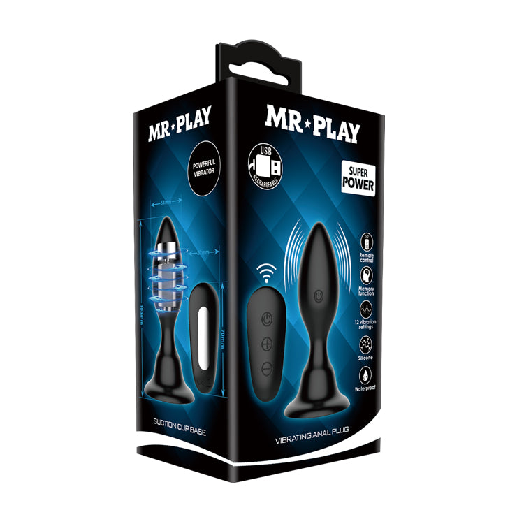MR PLAY Vibrating Anal Plug - 10.8 cm USB Rechargeable Vibrating Butt Plug with Remote