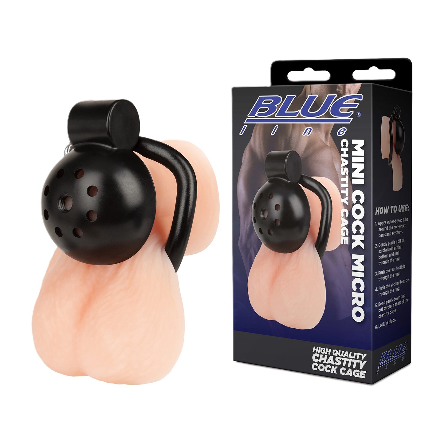 Blue Line Mini Cock Micro Chastity Cage