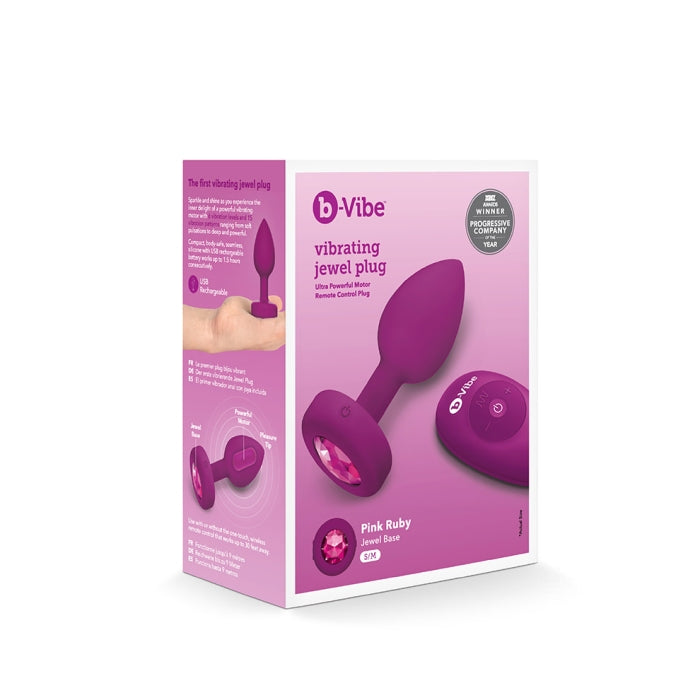 B-Vibe VIBRATING JEWEL BUTT PLUG S/M FUCHSIA