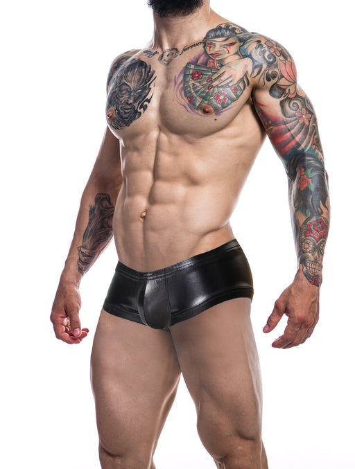 Cut For Men Booty Shorts-BlackLeatherette-XL