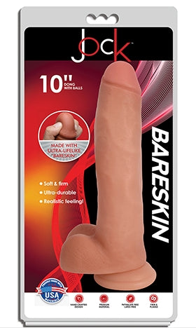 JOCK 10" Bareskin Dong with Balls Vanilla