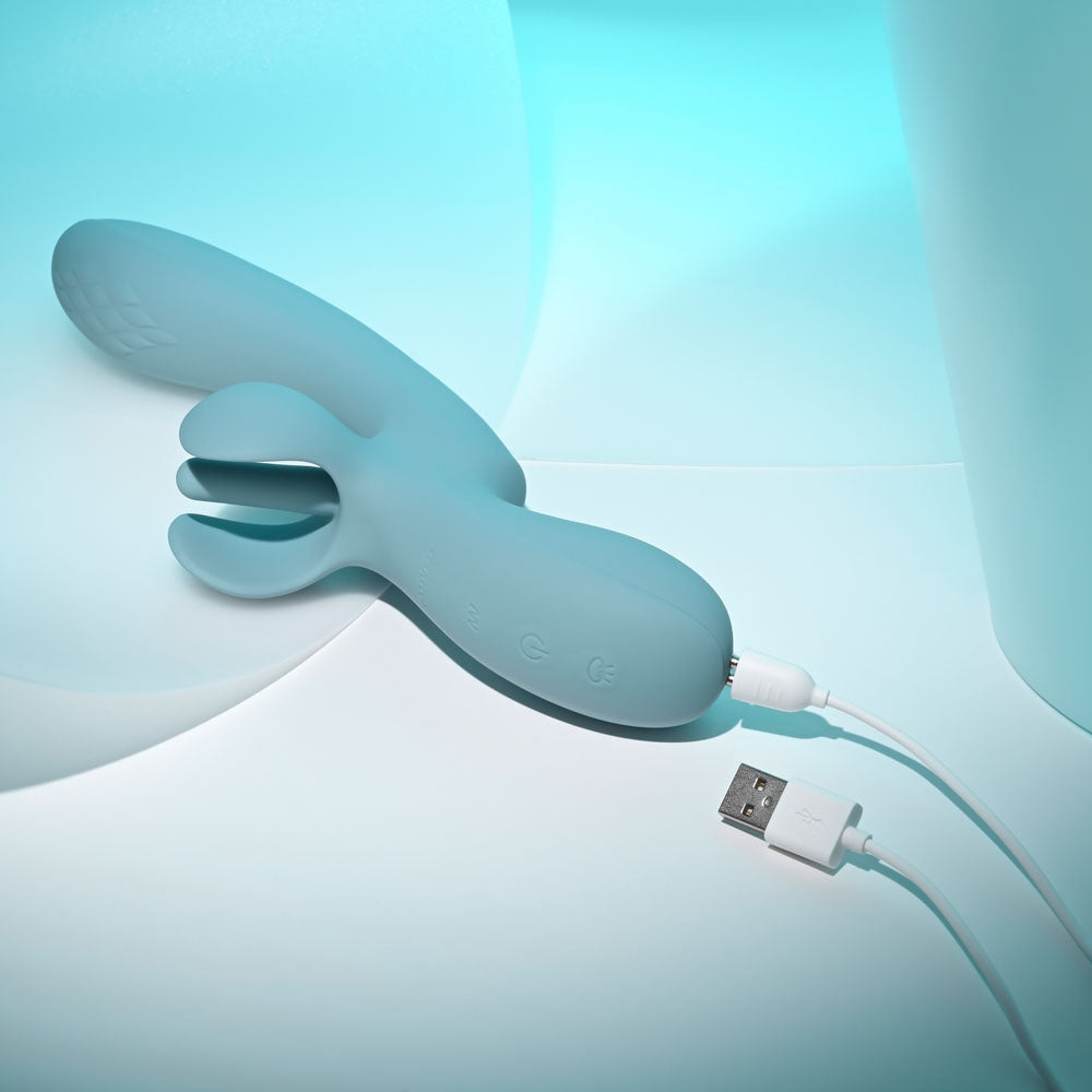 Evolved TAKE YOUR FLICK - Grey 24.1 cm USB Rechargeable Vibrator with Flicking Clitoral Stimulator