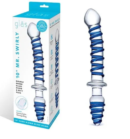 Glas 10" Mr. Swirly Double Ended Dildo & Butt Plug