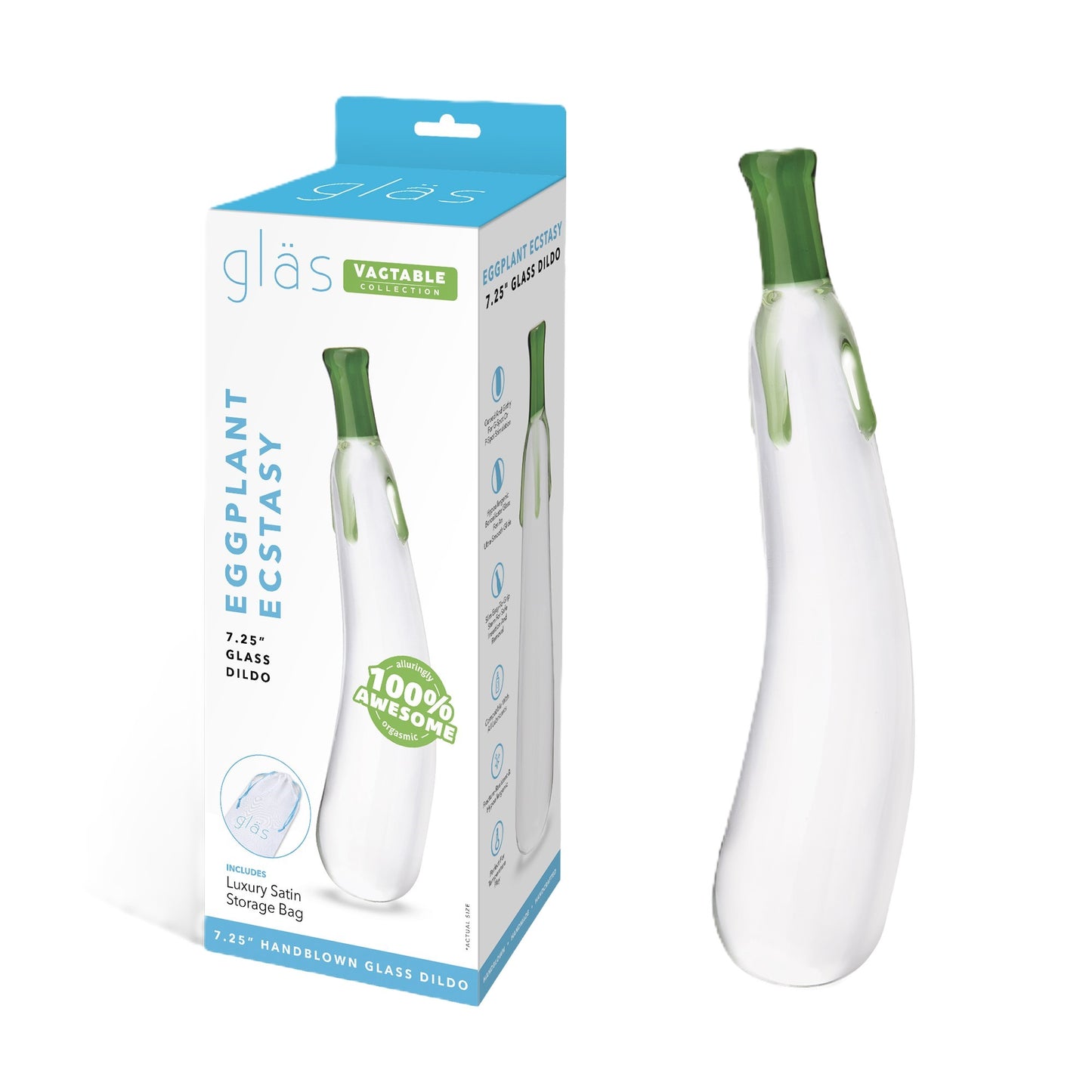 Glas Eggplant Ecstasy 7.25" Dildo
