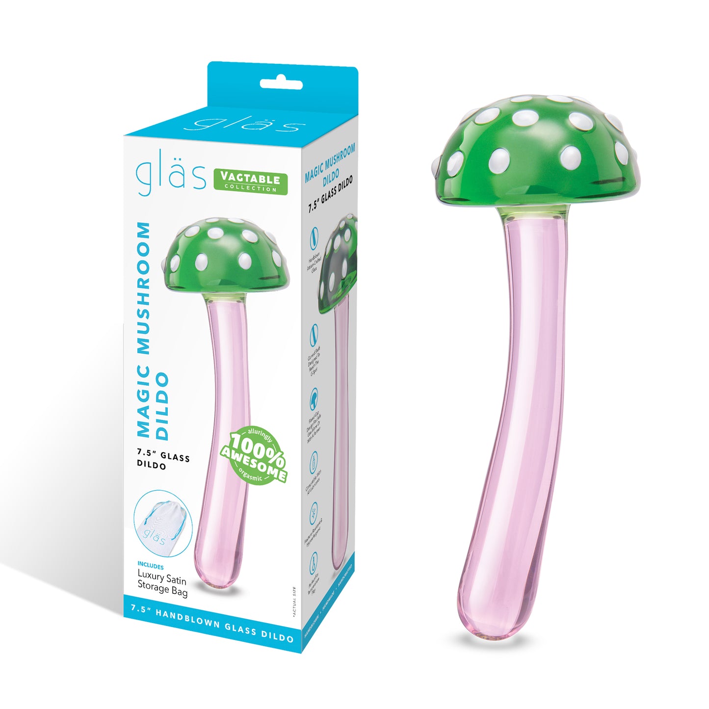 Glas Magic Mushroom Dildo 7.5" Dildo Dildo