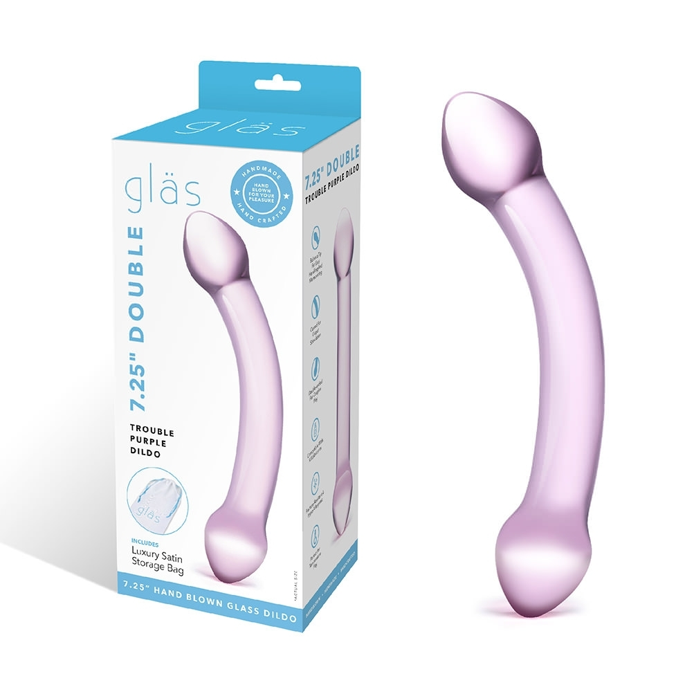 glas 7.25" Double Trouble Purple Dildo