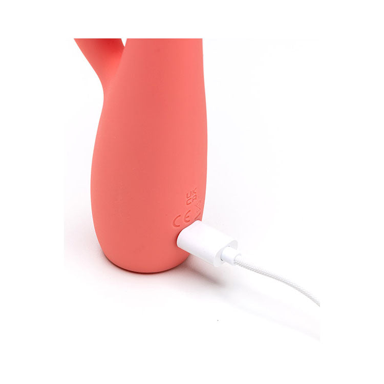 Adam & Eve GROOVY GLOW-UPS Curvie - 17.8 cm USB Rechargeable Rabbit Vibrator