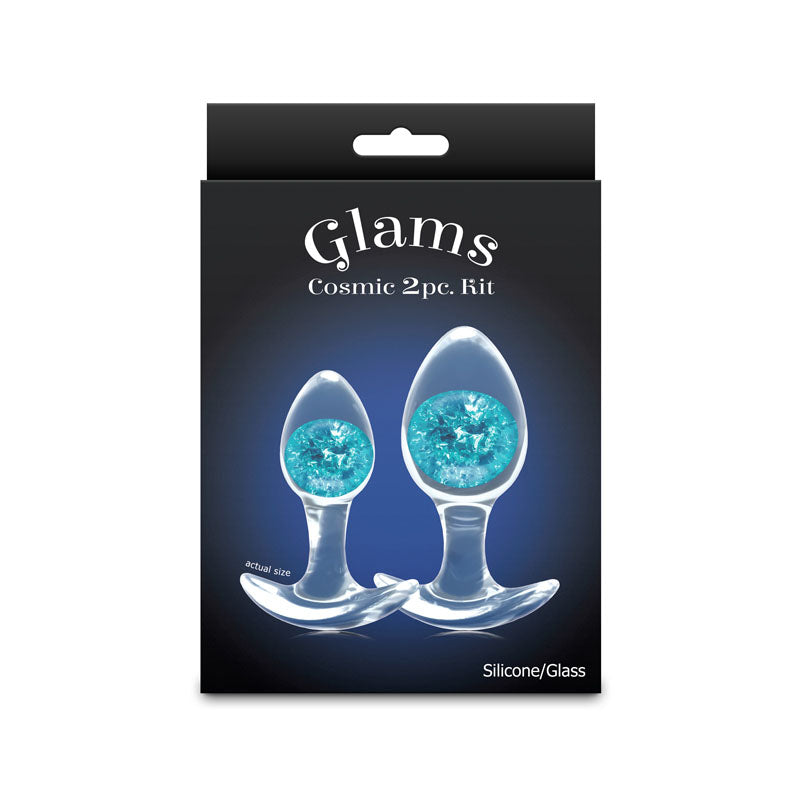 Glams Cosmic 2pc Kit - - Clear/ Butt Plugs - Set of 2 Sizes