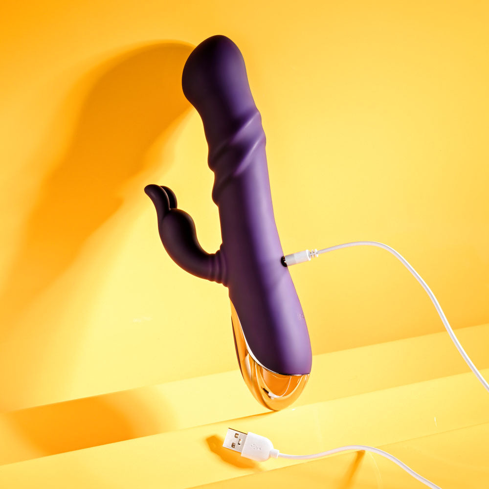 Playboy Pleasure BUNNY PUNCH - 24.4 cm USB Rechargeable Twirling Rabbit Vibrator