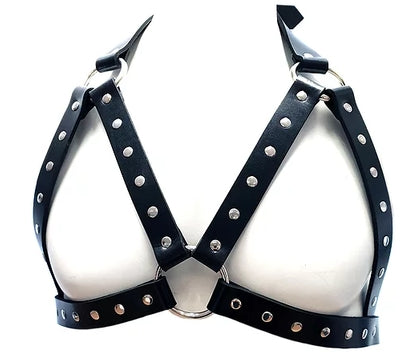 rouge Female Black Leather Chest Harness