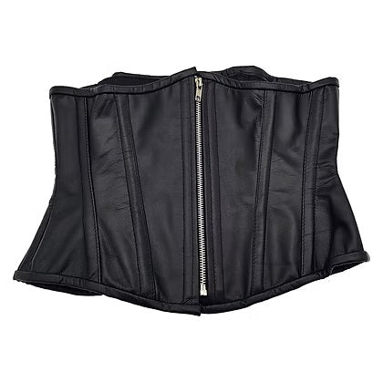 Rouge Leather Corset - Black 3/4 XL