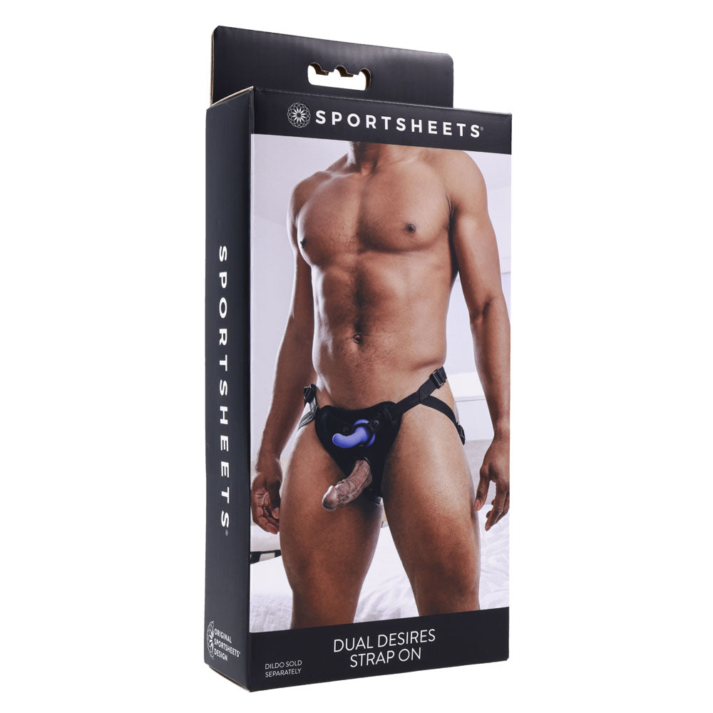 SPORTSHEETS Dual Desires Strap On - Adjustable Strap-On Harness (No Probe Included)
