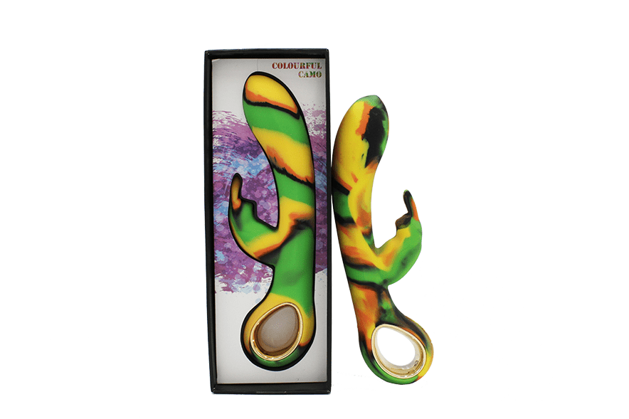 Colourful Camo Dini Vibrator Green (Heating) Vibrant Vibes Australia - Quality Sex Toys - Great Prices