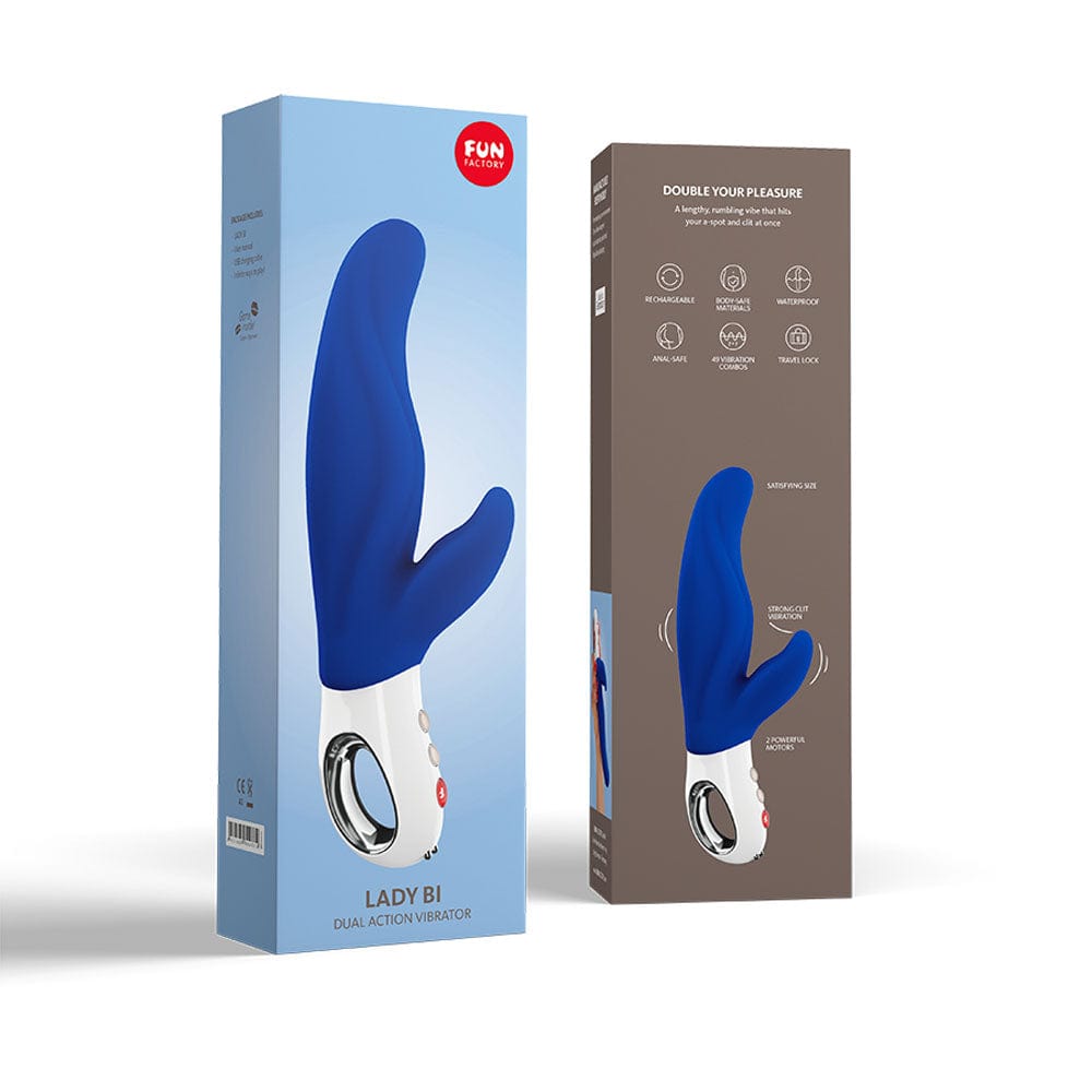 Fun Factory LADY BI ultramarine - 22.1 cm USB Rechargeable Rabbit Vibrator