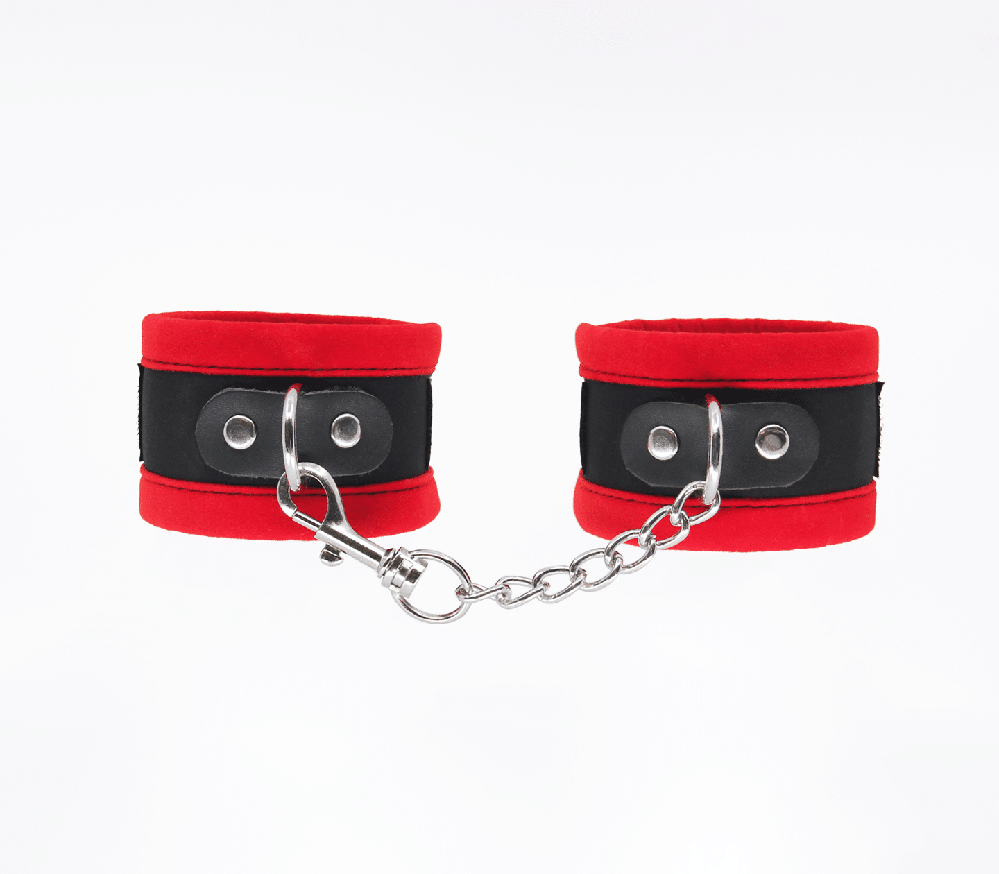 HAN038 Handcuffs - Red - Love in Leather