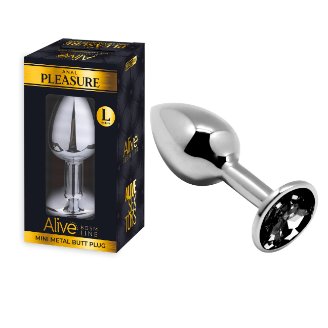 MINI METAL BUTT PLUG ANAL PLEASURE BLACK L Vibrant Vibes Australia - Quality Sex Toys - Great Prices