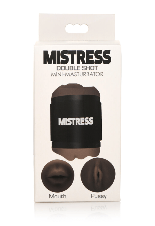 MISTRESS DOUBLE SHOT MINI MASTURBATORS MOUTH & PUSSY (DARK TONE) Vibrant Vibes Australia - Quality Sex Toys - Great Prices