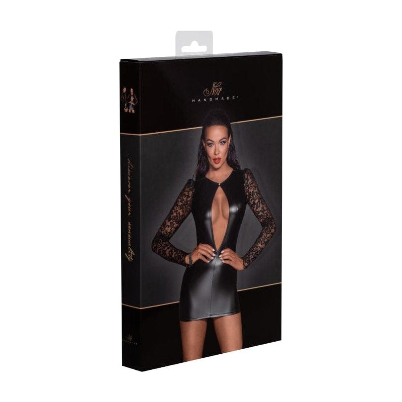 Power Wetlook Short Dress w Lace Sleeves Vibrant Vibes Australia - Quality Sex Toys - Great Prices