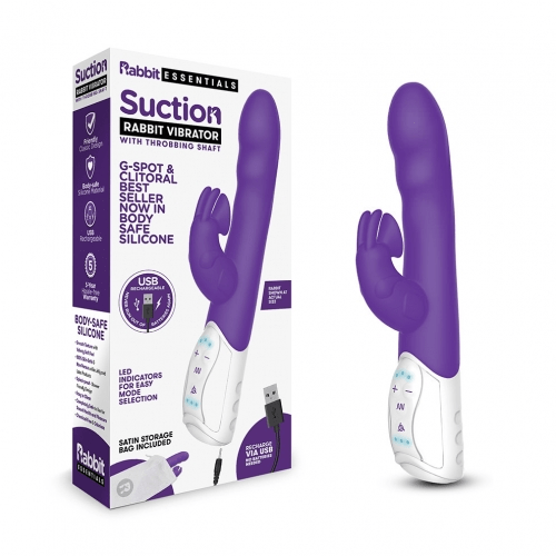 Rabbit Essential Rechargeable Clitoral Suction Rabbit - Purple Vibrant Vibes Australia - Quality Sex Toys - Great Prices