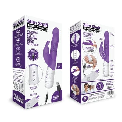 Rabbit Essentials Rechargeable Slim Shaft Rabbit - Hot Purple Vibrant Vibes Australia - Quality Sex Toys - Great Prices