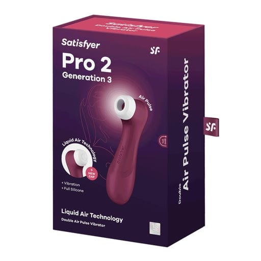 Satisfyer Pro 2 Generation 3 With Liquid Air - Wine Red Vibrant Vibes Australia - Quality Sex Toys - Great Prices