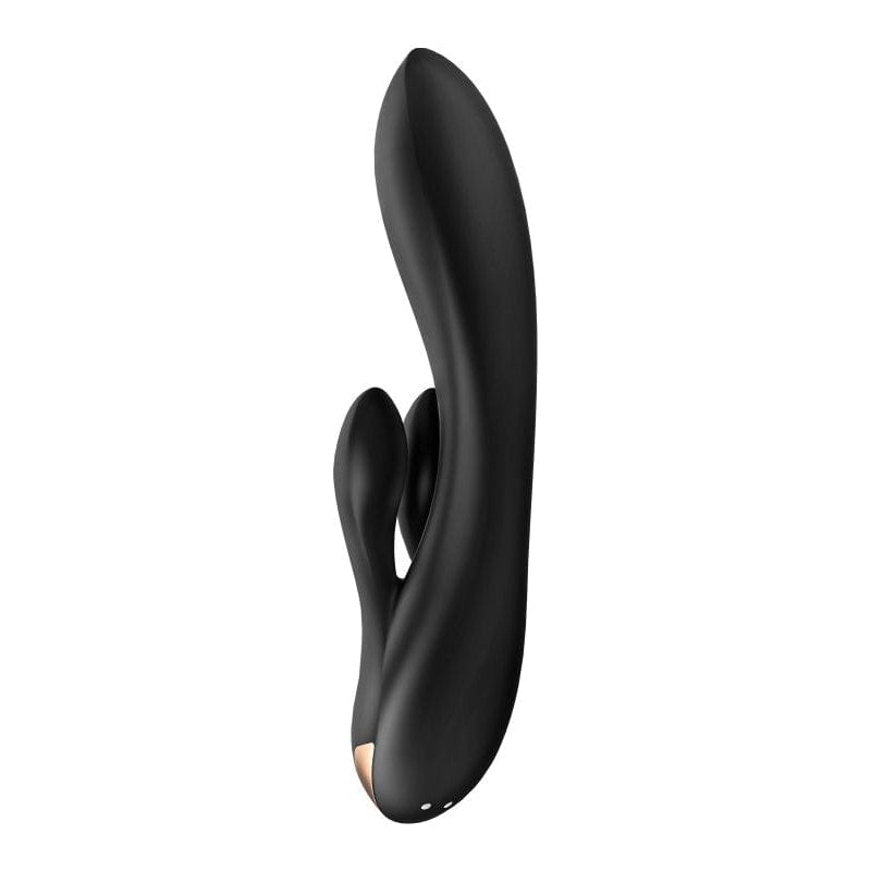 Satisfyer Double Flex App Rabbit Vibrator Black Vibrant Vibes Australia - Quality Sex Toys - Great Prices