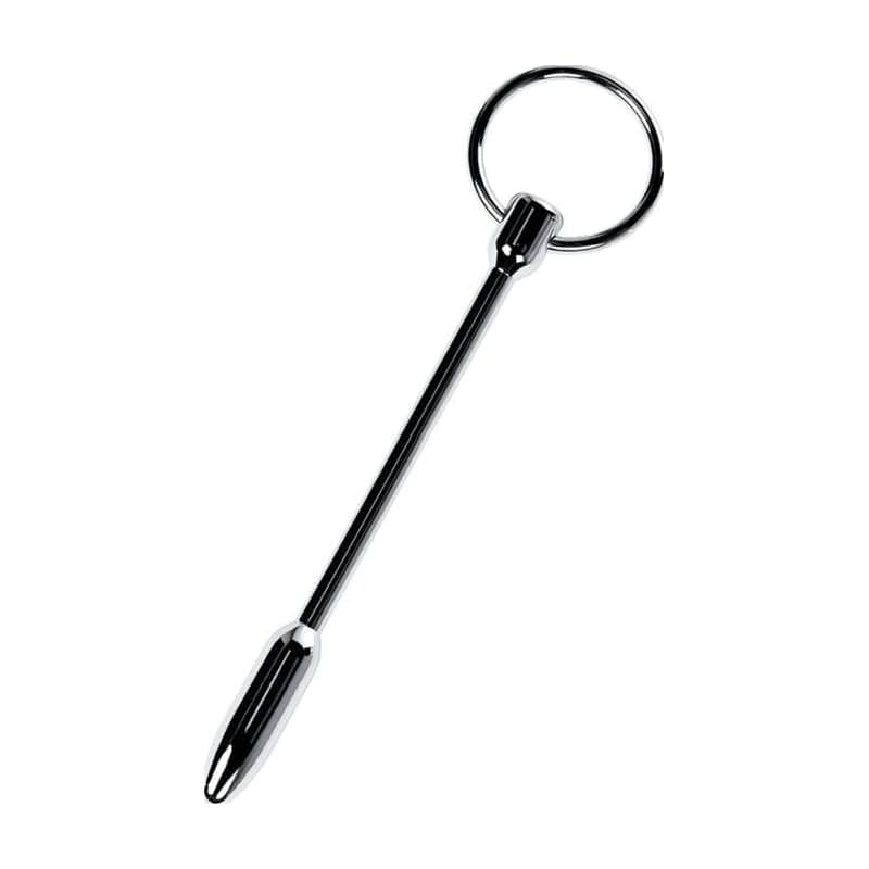 Silver Metal Urethral Plug w Ring Vibrant Vibes Australia - Quality Sex Toys - Great Prices