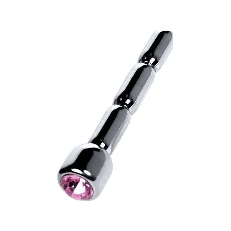 Silver Metal Urethral Plug w Ruby Rhinestone Vibrant Vibes Australia - Quality Sex Toys - Great Prices