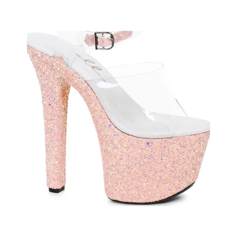 Stiletto Platform Sandal With Peach Glitter 7in Vibrant Vibes Australia - Quality Sex Toys - Great Prices