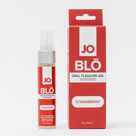 JO Blo Strawberry - Strawberry Flavoured Oral Pleasure Gel - 30 ml Bottle