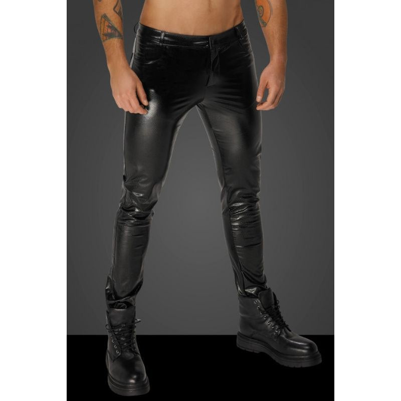 Snake Wetlook Long Pants with Back Pockets Black Large