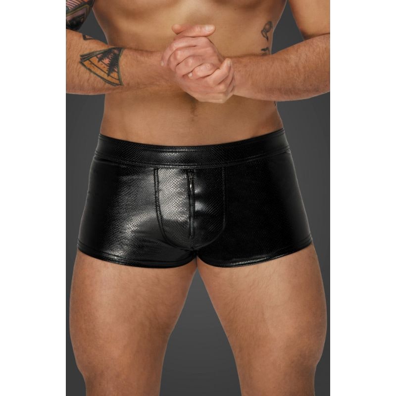 Snake Wetlook Short Shorts Black Extra Large