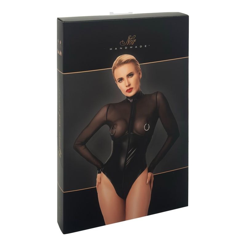 Edge Wetlook and Mesh Body w Rings Black Small