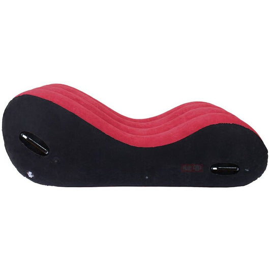 Large 1.5m Inflatable Suede Love Lounge with Handrail Red