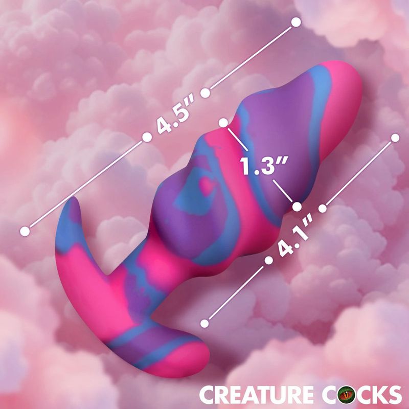 Creature Cocks - Unicorn Swirl Silicone Butt Plug Medium