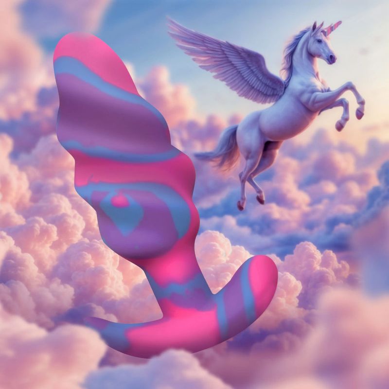 Creature Cocks - Unicorn Swirl Silicone Butt Plug Medium