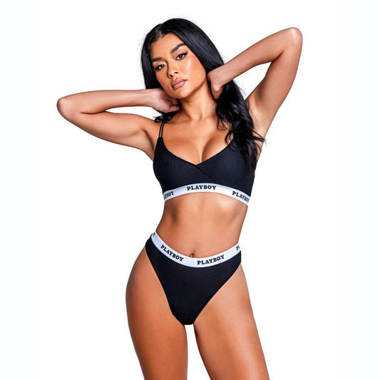 Playboy Lifestyle Bunny 2 Pc Set Black