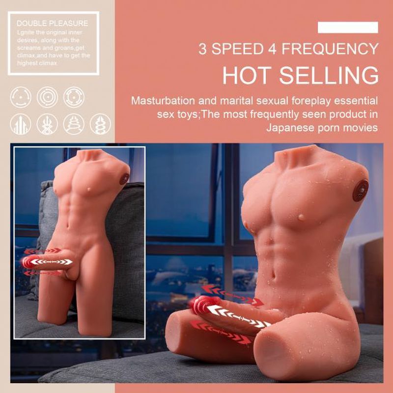 Jason 8kg USB Auto Thrusting 17cm Cock and Ass Male Torso Sex Doll